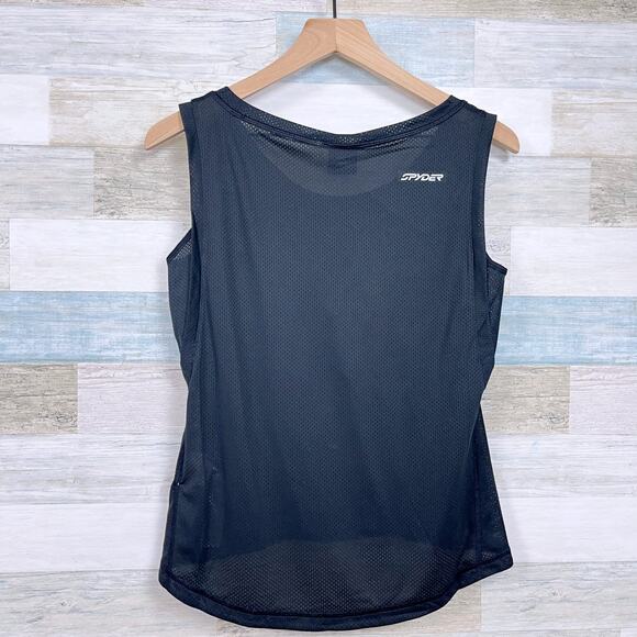 SPYDER Mesh Tech Tank Top Black Activewear Performance Stretch Womens Small - Picture 4 of 7